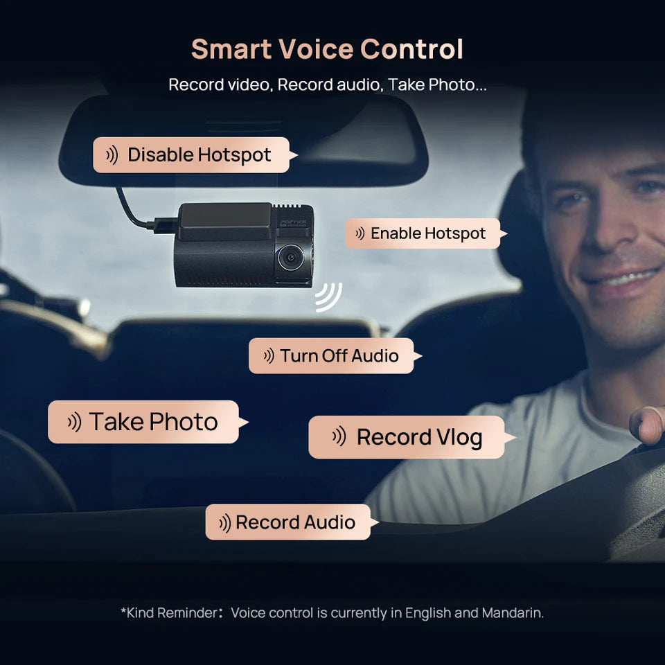 70mai Dash Cam 4K A810S HDR IMX678 Supercapacitor 4G LTE Remote Control Wi-Fi 6 Voice Control GPS ADAS Car Camera 70mai A810S