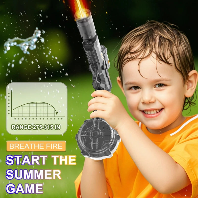 Electric Water Blaster Gun Children Automatic Water Pistol WaterGun with Led Light Summer Outdoor Game Party Toy for Adults Kids
