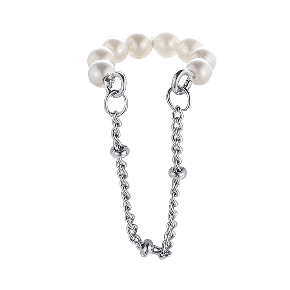 1PC Fashion Silver Pearl Ear Clips Ear Cuff for Women Men Non-Piercing Fake Cartilage Clip Earrings Wholesale Jewelry Girl Gift