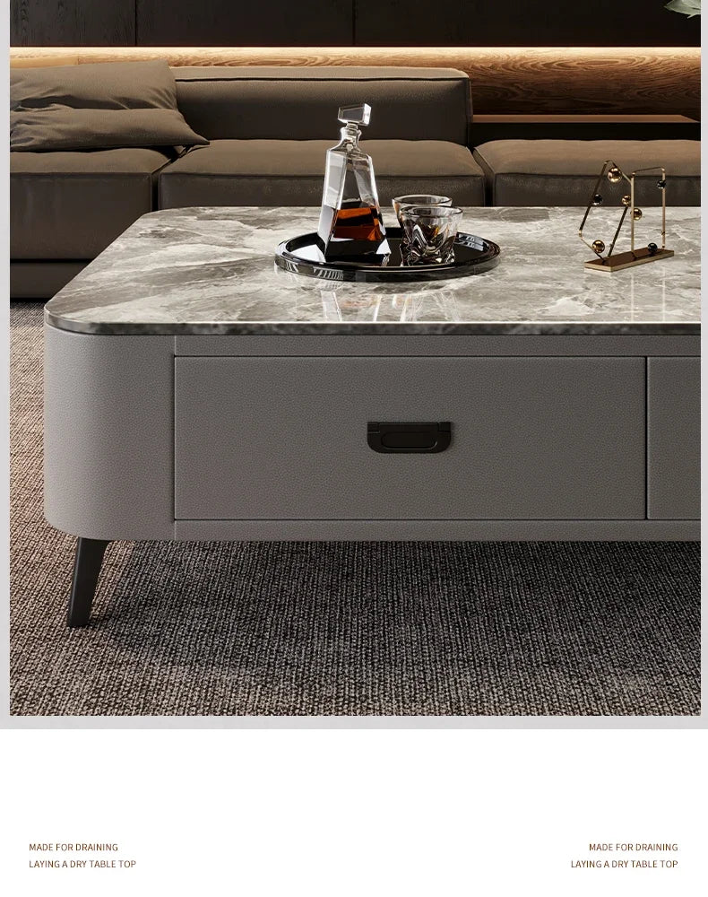 Luxury Marble Effect Coffee Tables Modern Design Square Storage Coffee Tables Minimalist Aesthetic Stolik Kawowy Home Furniture