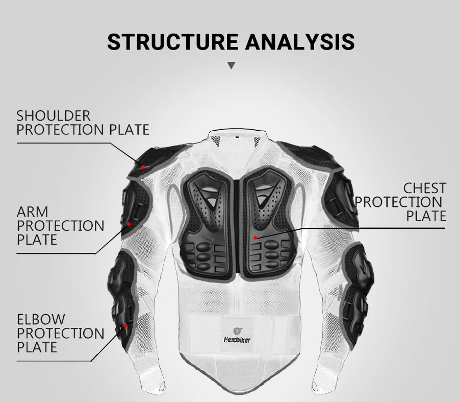 Motocross Jacket Men Body Armor Motorcycle Armor Wear-Resistant Anti-Drop Bicycle Racing Jacket Riding Motorbike Moto Protection