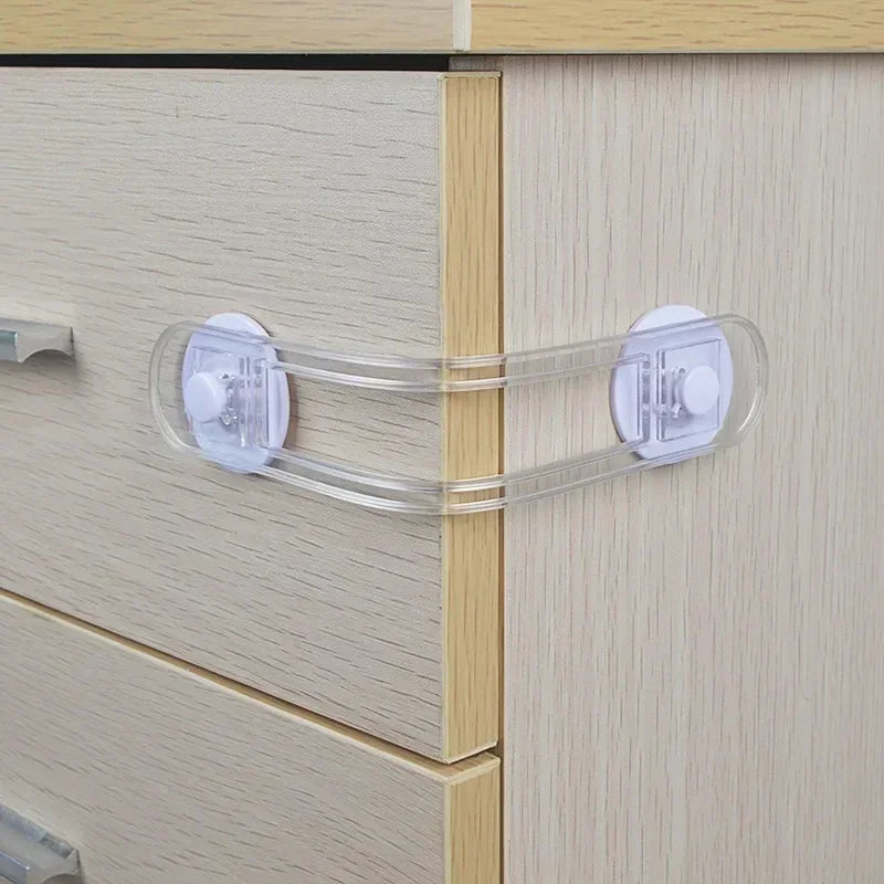 Multi-functional Child Safety Lock Transparent Anti-Opening Soft Strap Drawer & Refrigerator Lock for Home Security