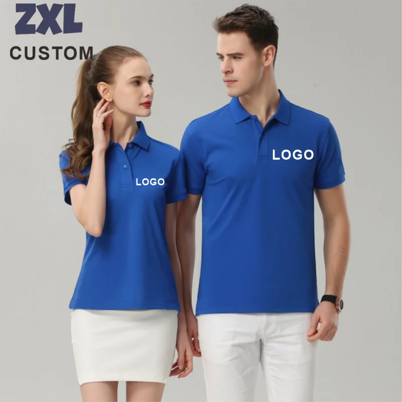 Customized Logo Breathable Polo Shirt Casual Company Group Clothing Lapel Short Sleeve Polo Shirts Work Clothes Print Embroidery