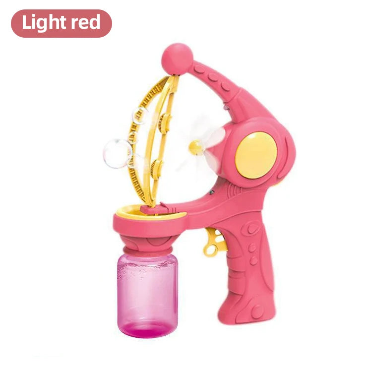 Blowing Large Bubbles Automatic Bubble Gun with Liquid Toys Soap Machine Outdoor Party Play Toy for Kids Birthday Surprise Gifts