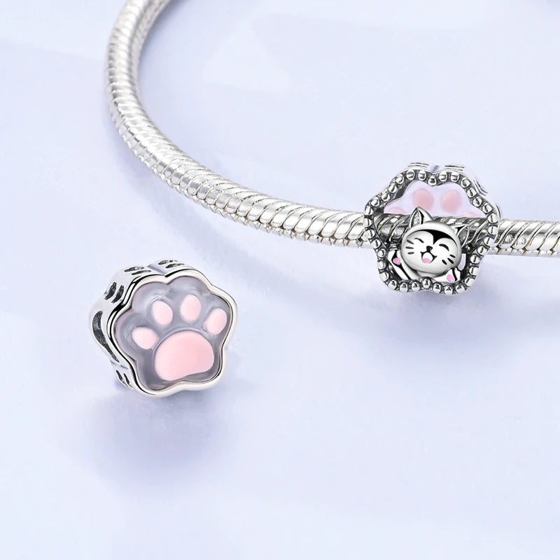 MULA Pink 925 Sterling Silver Charms Pendant Perfume Dreamcatcher Heart Love Beaded Fit Original Bracelet Women DIY Jewelry Gift