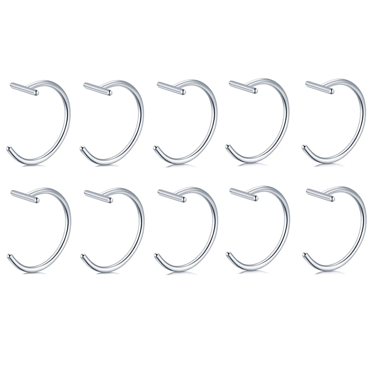 18G Clip-On Fake Lip Ring Stainless Steel Hypoallergenic Punk Non Piercing Lip Hoop 18K Gold Plated Cartilage Conch Cuff Earring