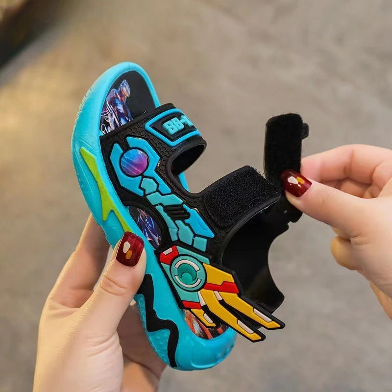 Boys Sandals 1-12 Year Old Soft Sole Anti Slip Sandals Cartoon Outwear Small and Medium Sized Children Beach Sandal
