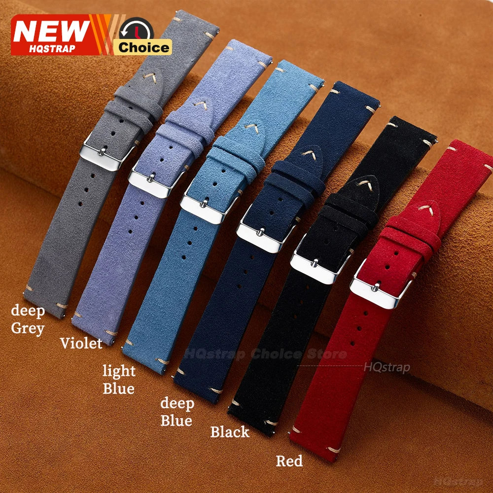 New 14/16/18/19mm 21mm 22mm 20mm Soft Suede Watch Strap for Seiko for Omega Universal Quick Release Bracelet Men Women Wristband