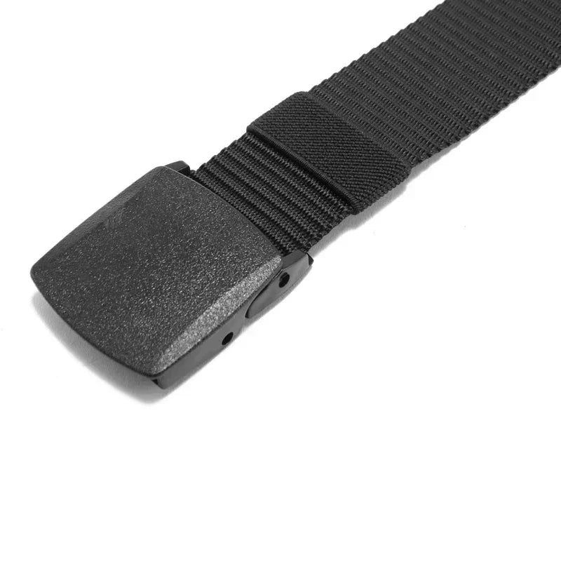 2Pcs Men Nylon Tactical Canvas Belt with Auto Buckle, Multifunctional Outdoor Hunting Waist Strap