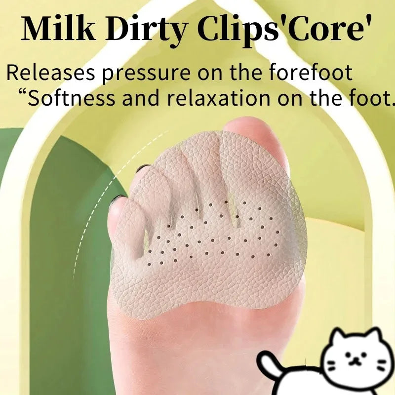 4PCS Sandals Anti-slip Stickers Leather Forefoot Pad Women High Heels Pain Relief Insert Insoles Toe Cushion Foot Care Shoes Pad