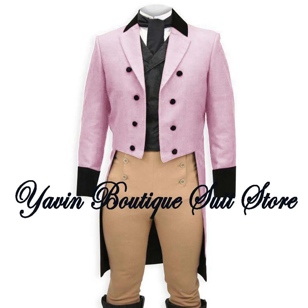 Men's 3 Piece Suit Swallow Tailed Coat Slim Fit One Breasted Tailcoat for Wedding Prom Dinner Party Blazer Pants Set