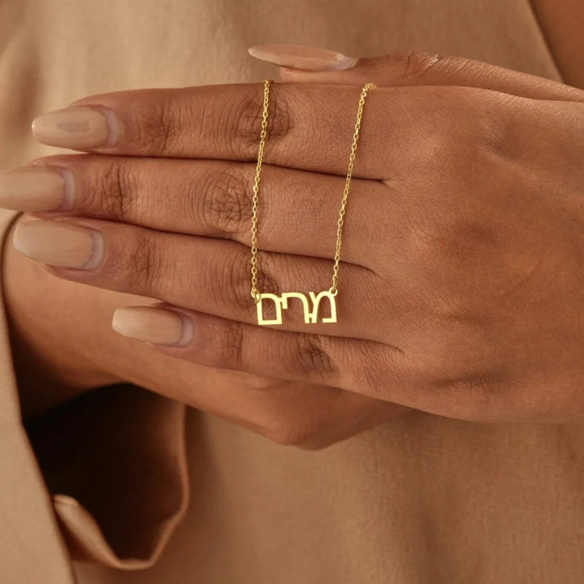 Custom Hebrew Name Necklaces For Women Personalized Hebrew Pendant Name Necklace Stainless Steel Chain Christmas Jewelry Bff