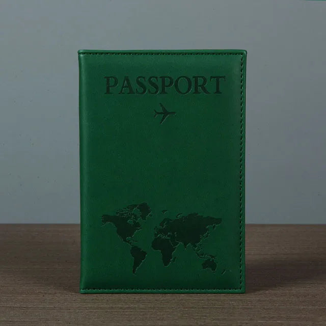 Lover The World Map Passport Cover Hot Stamping Simple Plane Women Men Travel Passport  Case Holder Fashion Wedding Gift