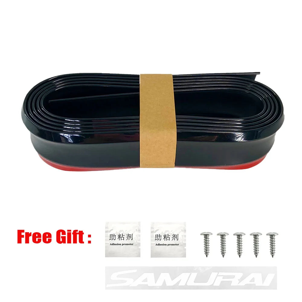 Car Front Bumper Lip Carbon Fiber Rubber Universal  Protector Bumper Lip Strip Spoiler Side Skirt Rubber Anti Scratch Protector