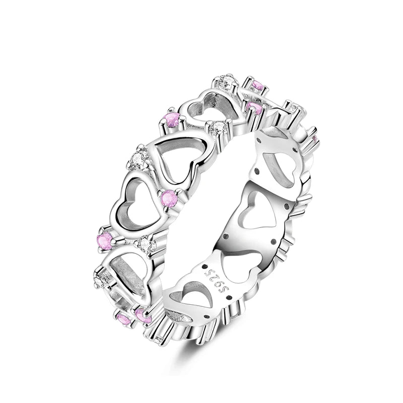 Rings For Women 925 Silver Size 6-9 Ocean Flower Sun Butterfly Heart Hollow Ring Fit For Engagement Weddings Fine Jewelry Gifts
