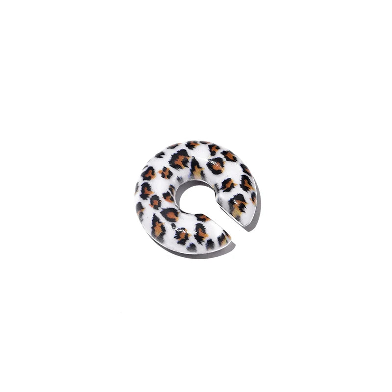 1 Piece Round Leopard Print Ear Clips Earrings For Women C Shape No Piercing Fake Cartilage Ear Cuff Female Jewelry Accessories