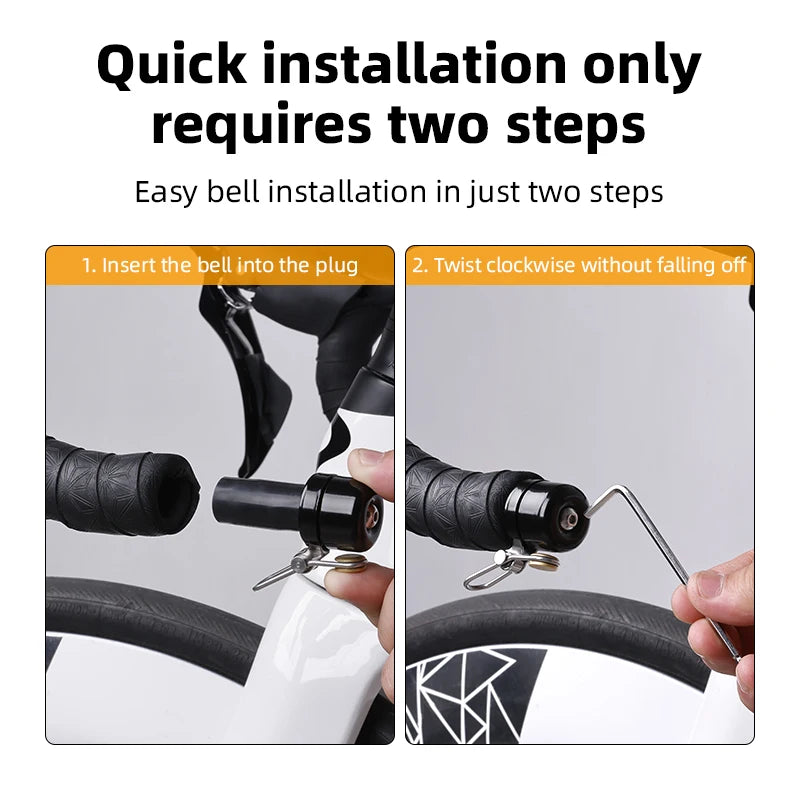 Bicycle Handlebar Plug Bell MTB Road Bike Curved Handlebars Blocked Bell Waterproof Loud Alarm Safety Horn Bicycle Accessories