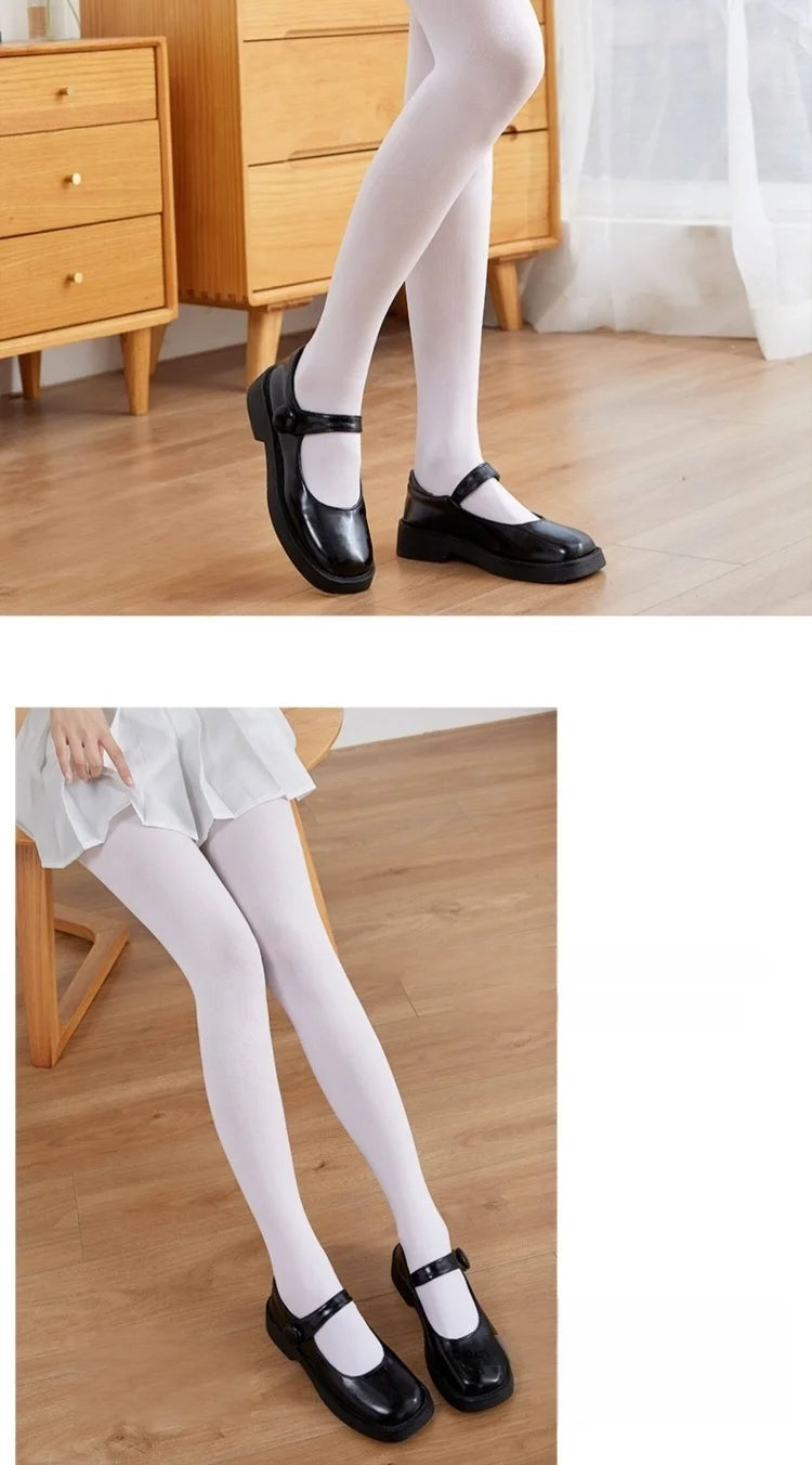 Fall Winter Adult Pantyhose Milk White Silk Socks for Girls Lolita Velvet Thin Bottom Jumpsuit Socks Women