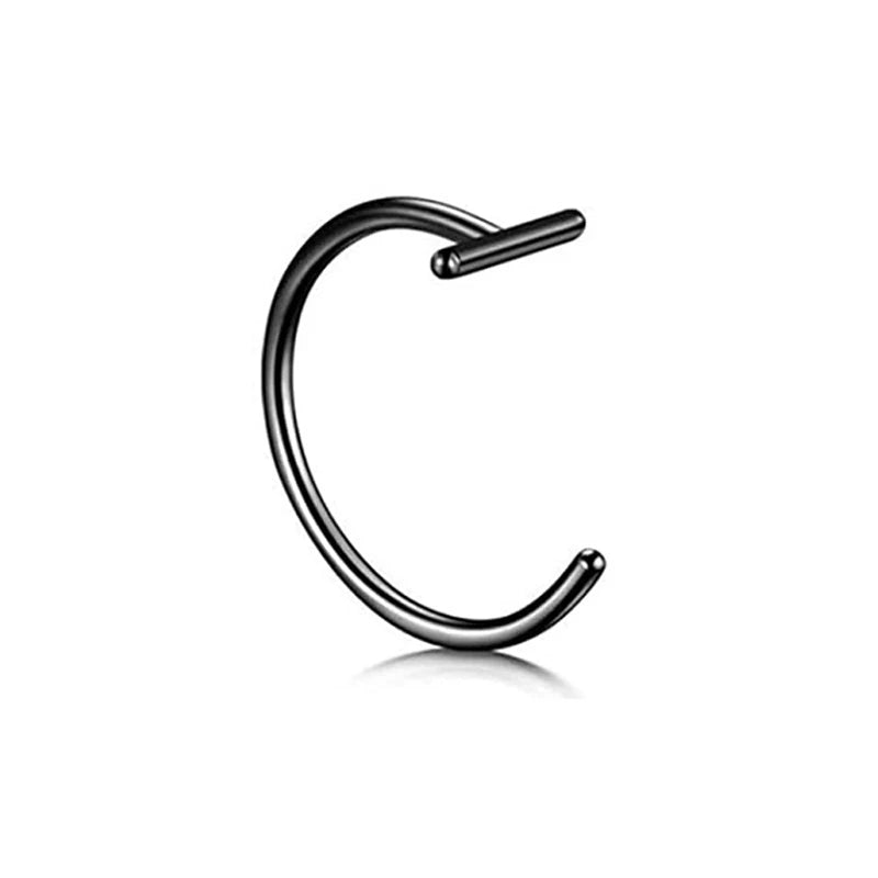 New Punk 8/10mm Titanium Steel Lip Rings Cuff Clip on Fake Labret Piercing Ear Nose Hoops Unisex Women Septum Body Jewelry