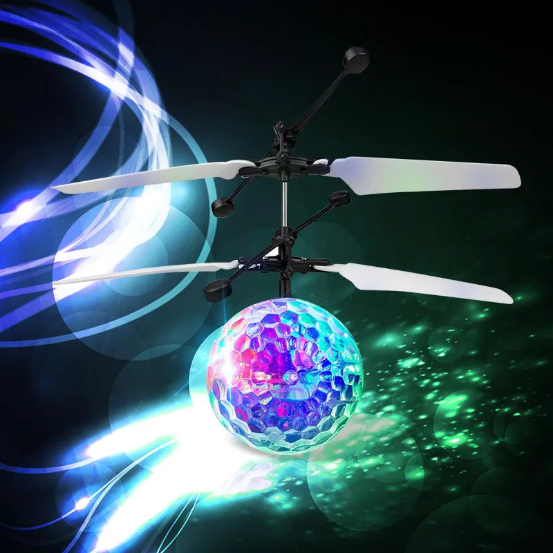 Led Light Suspension Crystal Ball Infrared Induction RC Gesture Control Colorful Glowing Toys Unique Gift for Kids