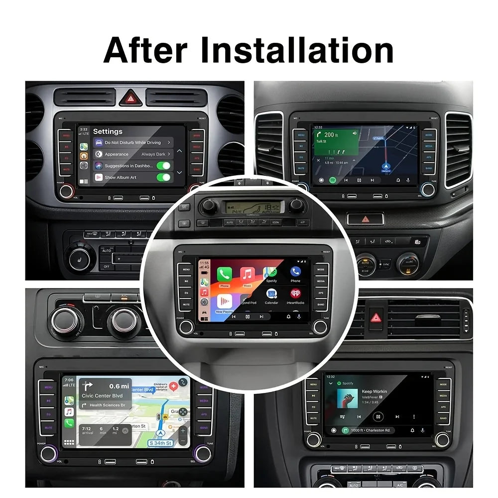 Car Stereo Receiver for VW Seat Skoda Passat Golf, Capacitive Touchscreen, Wireless Carplay And Android Auto, Radio Player