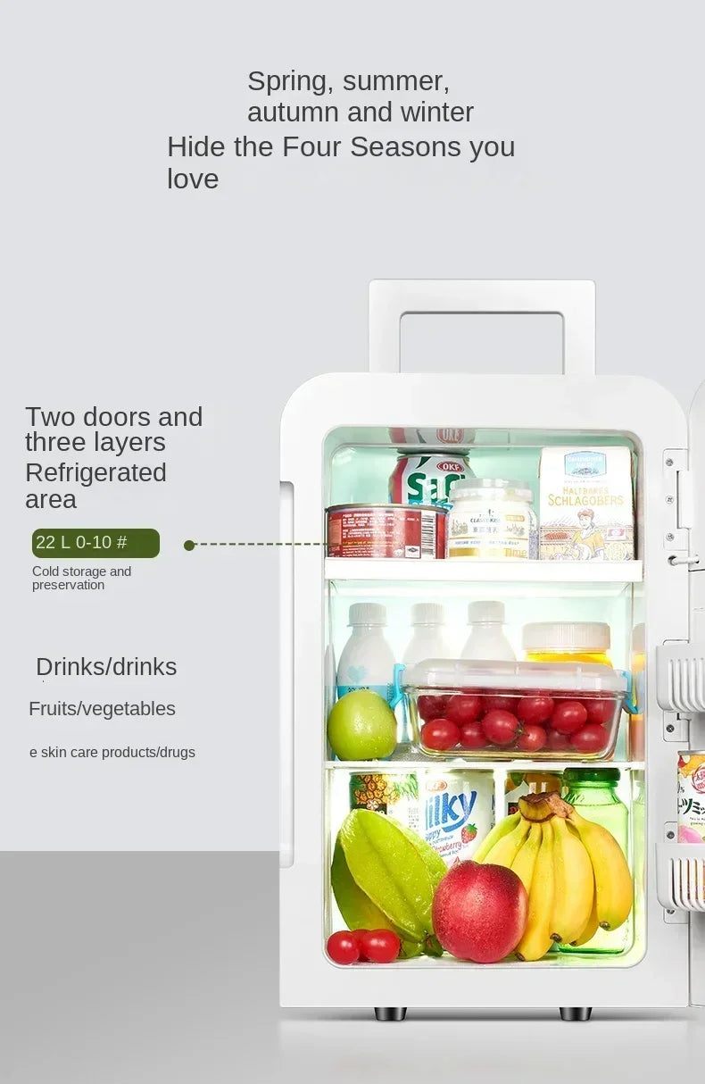 220V Mini Refrigerator Small Household Dormitory Car Mounted Refrigerator Mini Student Refrigeration Single Person Small  AG