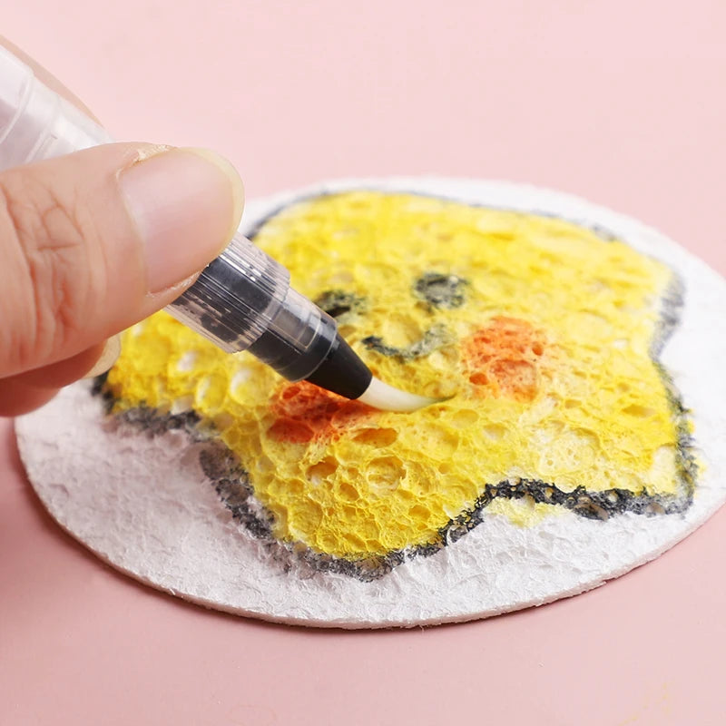 5/100Pcs 3D Drawing Magic Canvas Sponge with Water Brush DIY Art Foam Texture Painting Paper Kids Birthday Party Christmas Gifts
