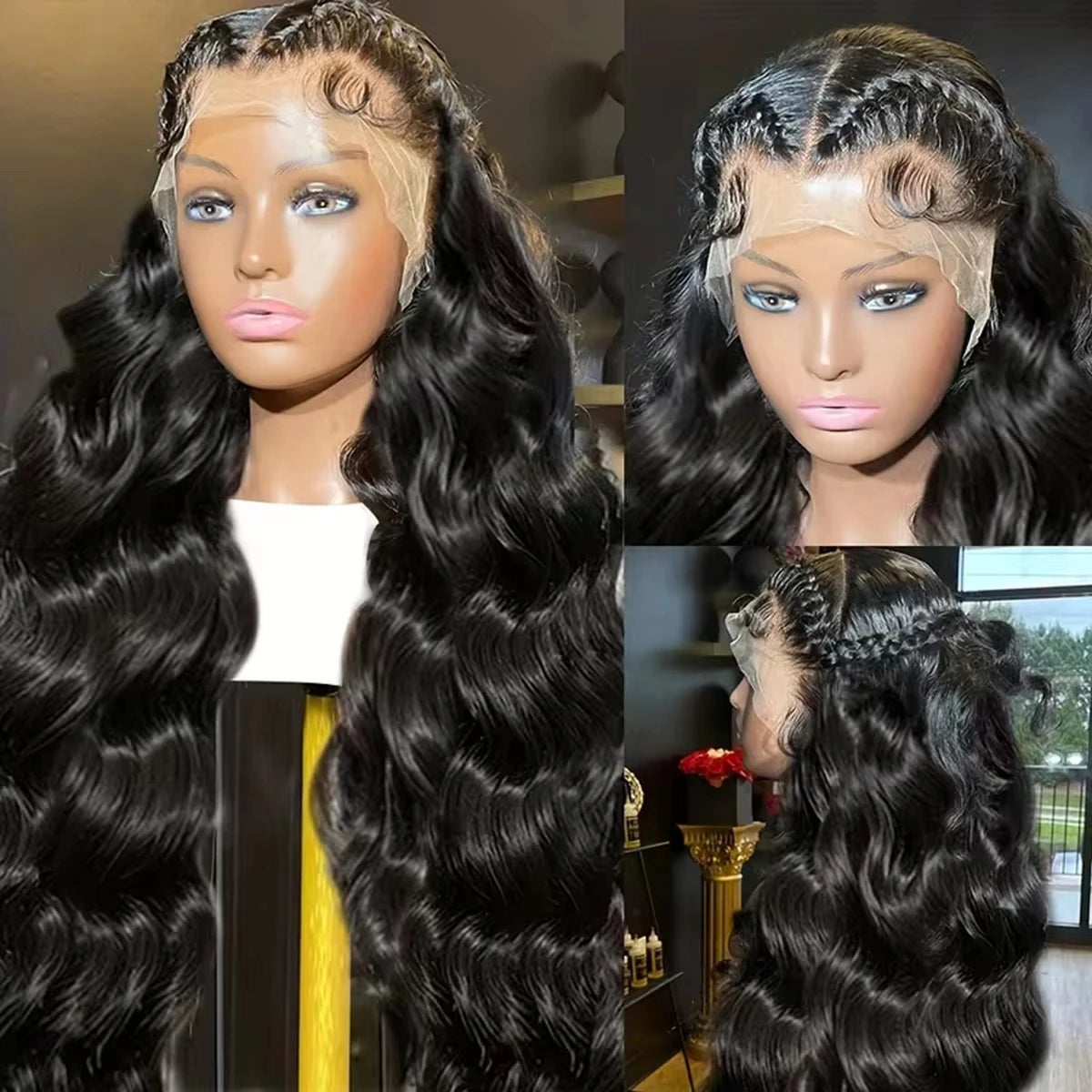 HD 40 Inches 250% 5x5 Glueless Ready To Wear Closure Burmese Remy Human Hair 13x6 Lace Front Human Hair Wigs Transparent Body Wave 13x4 Lace Frontal Wig