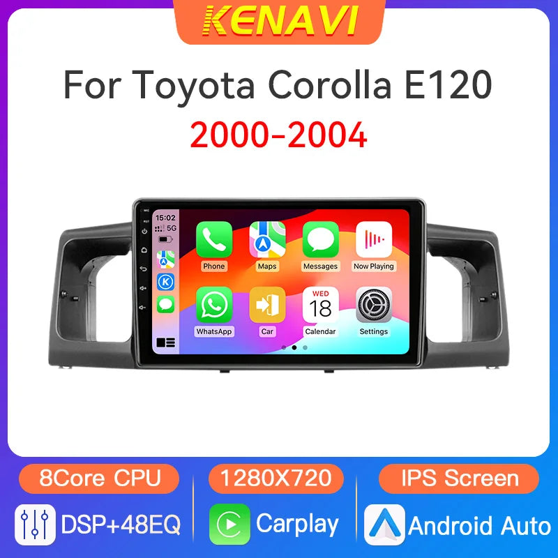 Car Stereo Radio Multimedia Player For Toyota Corolla E130 E120 2000 2001 2002 2003 2004 GPS Carplay Android Auto 2din Head Unit