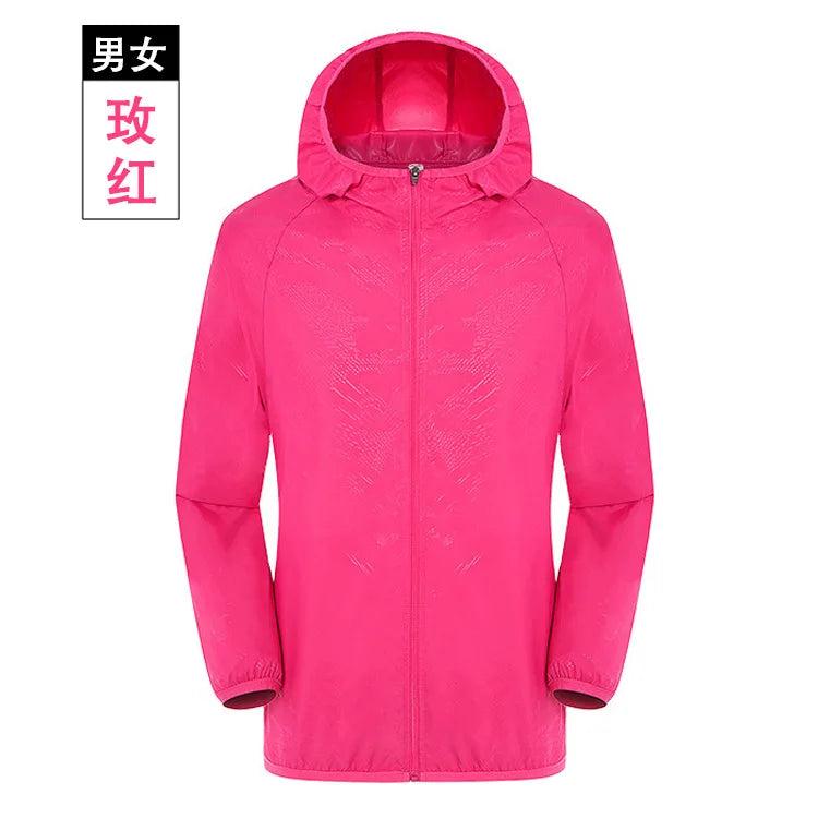 Men Women Hiking Jacket Waterproof Quick Dry Camping Hunting Clothes Sun-Protective Outdoor Sports Coat Anti UV Windbreaker