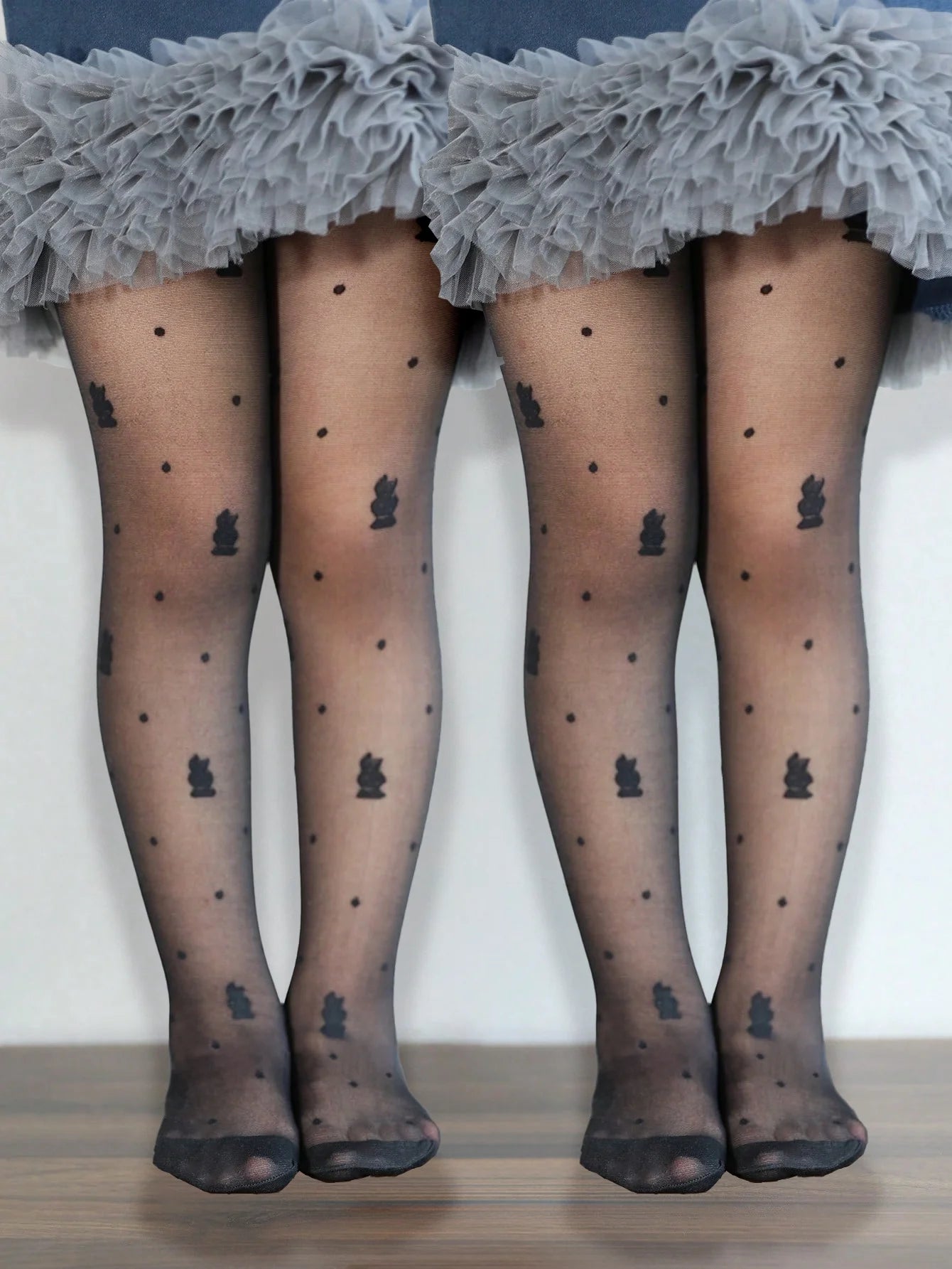 2 Pairs of Children Tight Pantyhose,Summer Thin Leggings Bouquet Pattern Mesh Stockings Little Princess White Tight Soft Hosiery