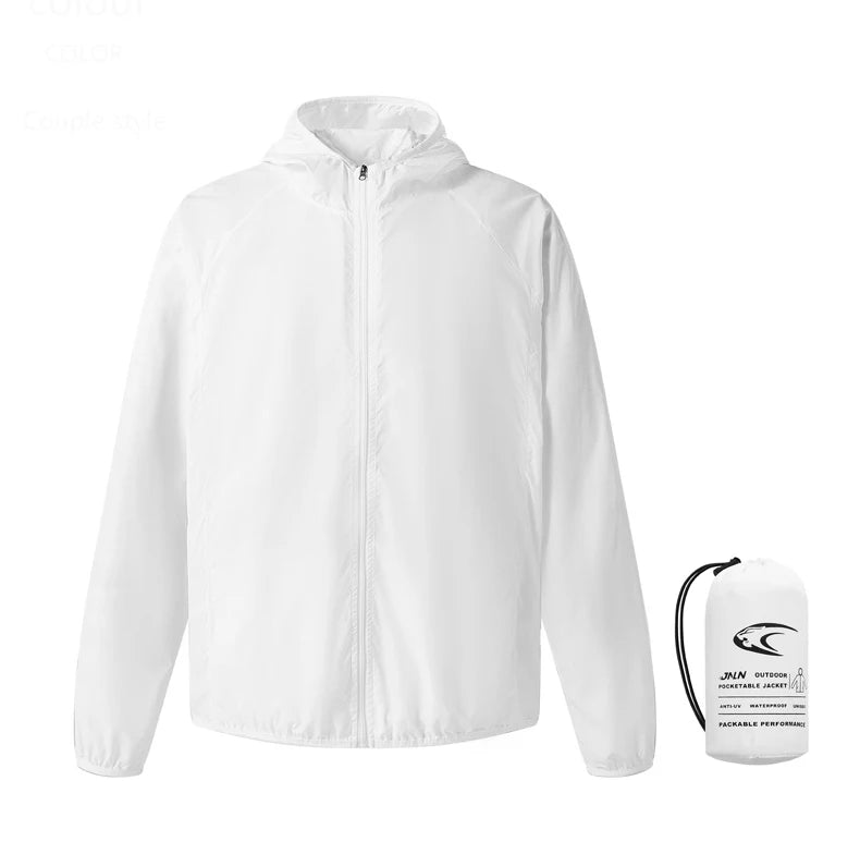 JNLN Camping Rain Jacket Men Women Waterproof Sun Protection Clothing Fishing Hunting Clothes Quick Dry Windbreaker With Pocket
