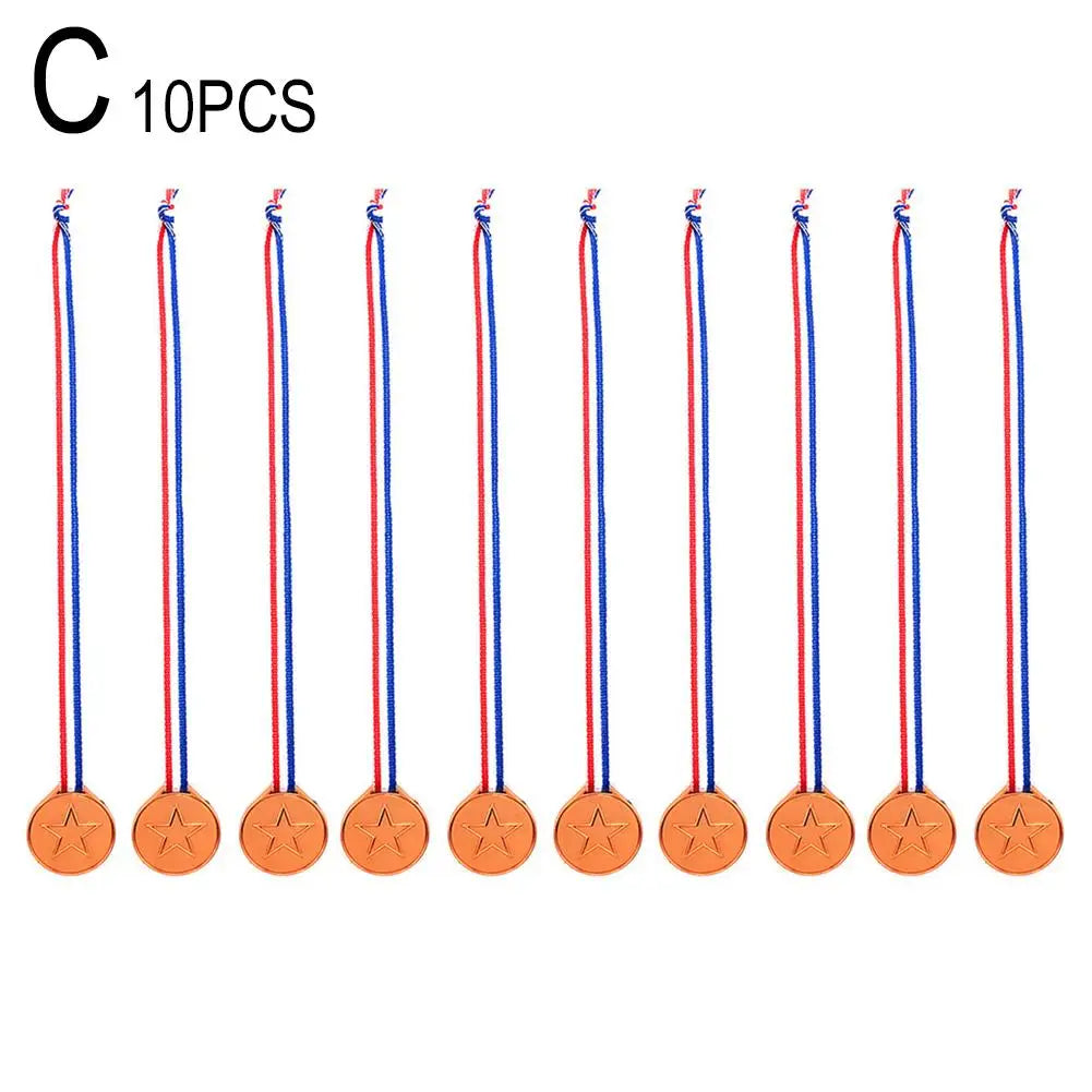 10/20Pcs Plastic Gold Winner Award Medals Kids Birthday Party Favors Sports Game Prize Toys Soccer Football Party Pinata Filler
