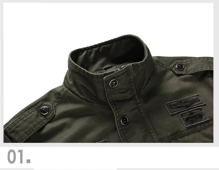 New 2025 Casual Army Military Jacket Men Plus Size M-6XL Jaqueta masculina  Spring & Autumn Cargo Mens Jackets Coat