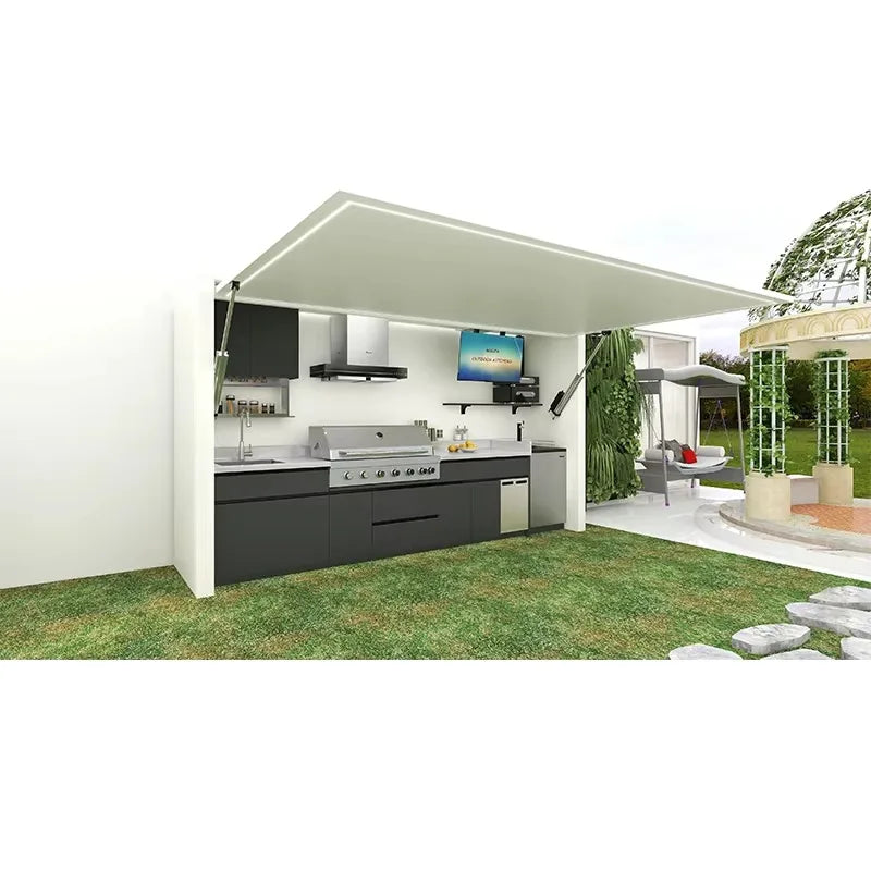 Custom Outdoor Kitchen for Sale BBQ Grill Camping BBQ Kitchen Outdoor Set Outdoor Kitchen Cabinets Island Modern Grey Kitchen