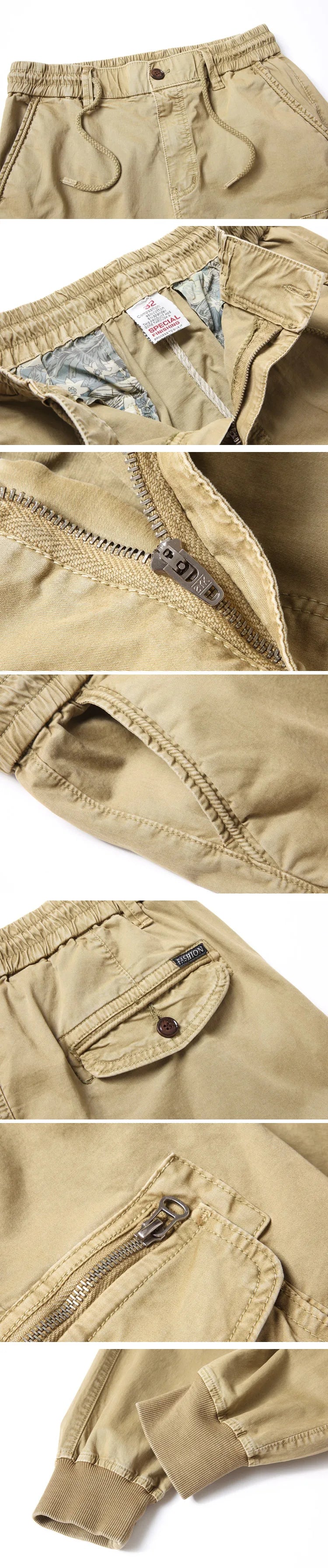 New Cotton Men Cargo Pants Khaki Casual Men Tactical Joggers Cargo Multi-Pocket Fashion Black Army Light gray Trousers Work Wear
