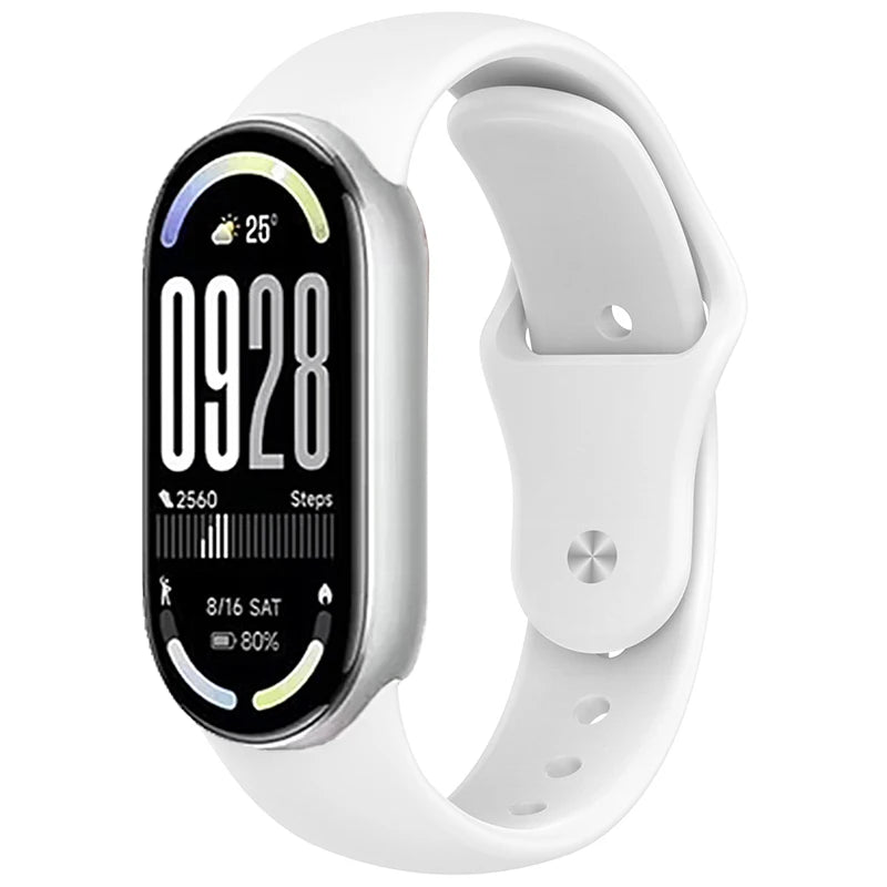 Silicone Watch Band for Xiaomi Mi Band 10 9 8 NFC Soft Waterproof Sport Straps Replacement Wristband for mi band 10 9 Smartwatch