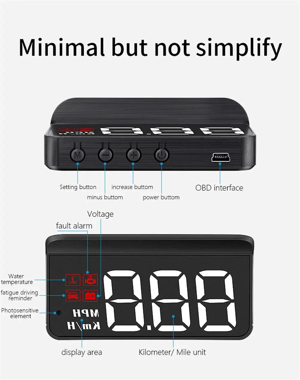 M3 OBD2 HUD / M1 GPS Head Up Display Auto Projection GPS Speedometer Digital Car Accessories Glass Projector Display HUD Alarm