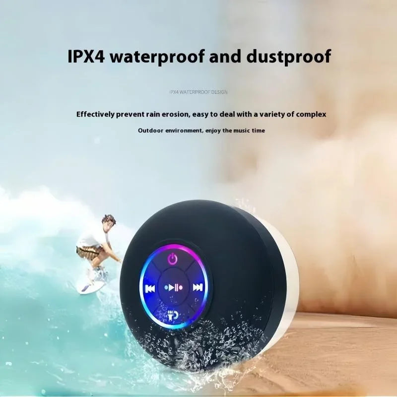 Loudspeaker Bluetooth Speaker Mini Shower Subwoofer Waterproof Handsfree With Suction Cup Mic For Bathroom Pool Beach Car Phone