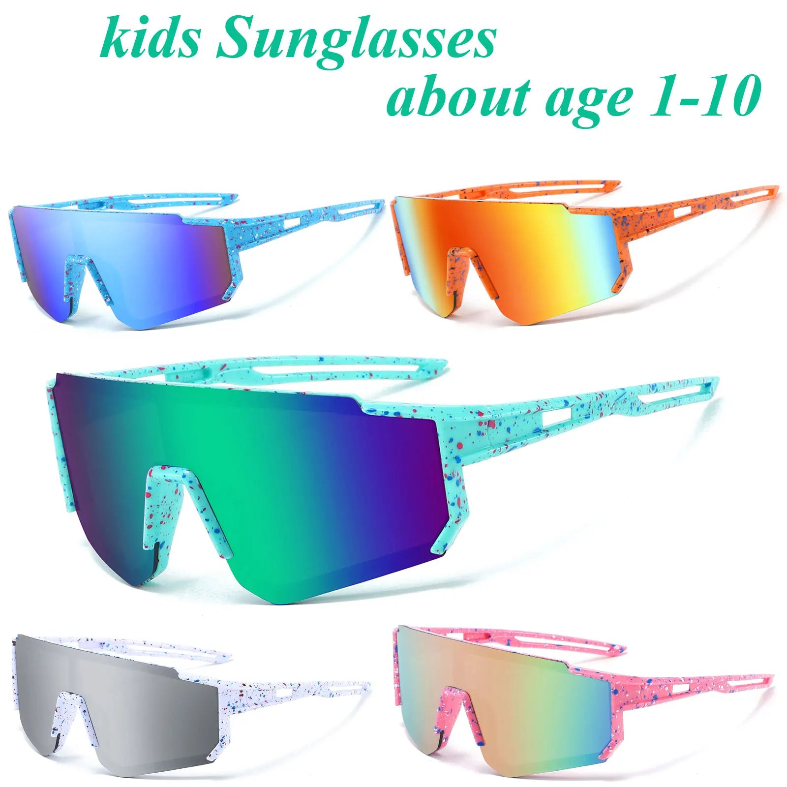 Kids Sunglasses Age 1-10 Children Outdoor Sport Youth Baseball Cycling Glasses Mtb Bike Bicycle Goggles Boys Girls UV400 Eyewear