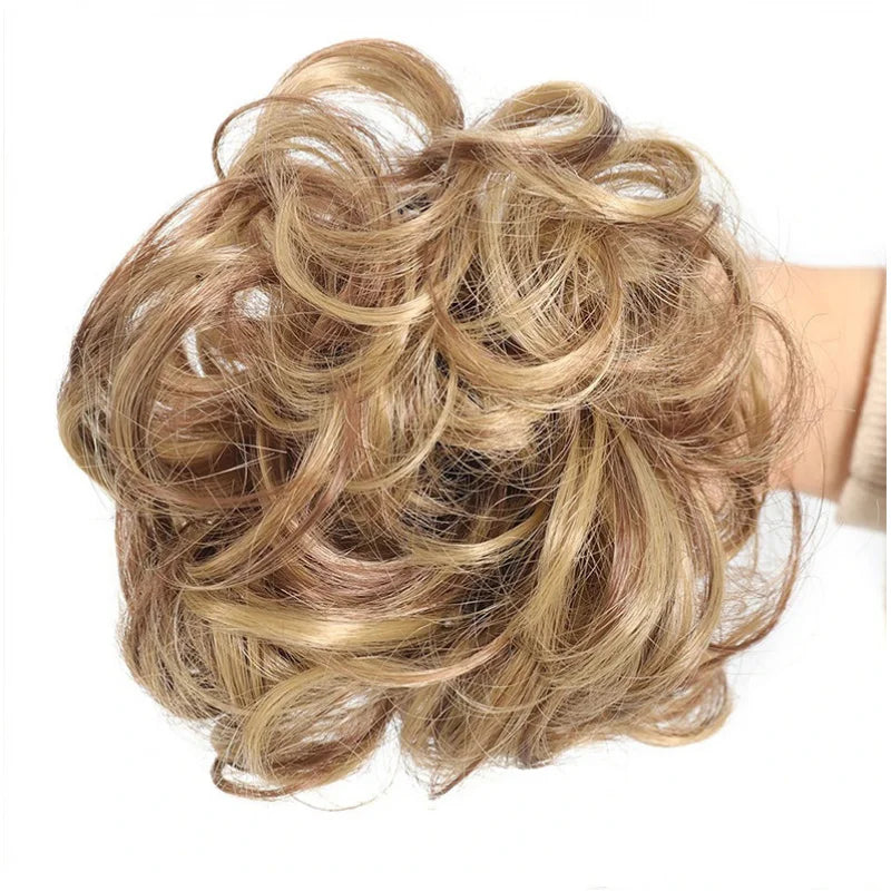 6 Inch Claw Clip Messy Bun Wig Curly Wavy Synthetic Hair Extensions for Women for Updo Hairstyles Halloween and Christmas