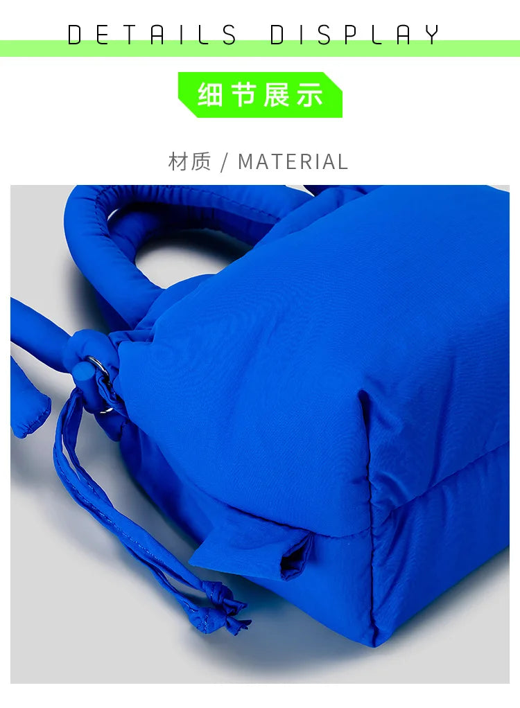 Fashion Small Puffer Tote Bag Designer Padded Women Shoulder Bags Nylon Down Cotton Crossbody Bag Mini Lady Handbags 2025