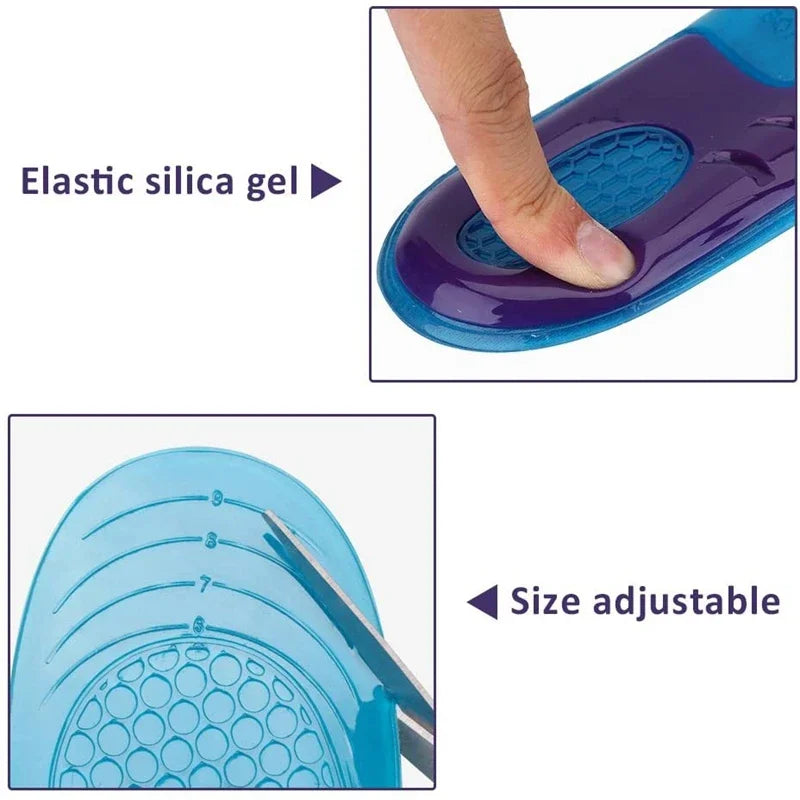 GEL Silicone Insoles for Shoes Orthotic Arch Support Insole Soft Shoe Inserts Sport Anti-slip Template for Man Women Shoe Sole
