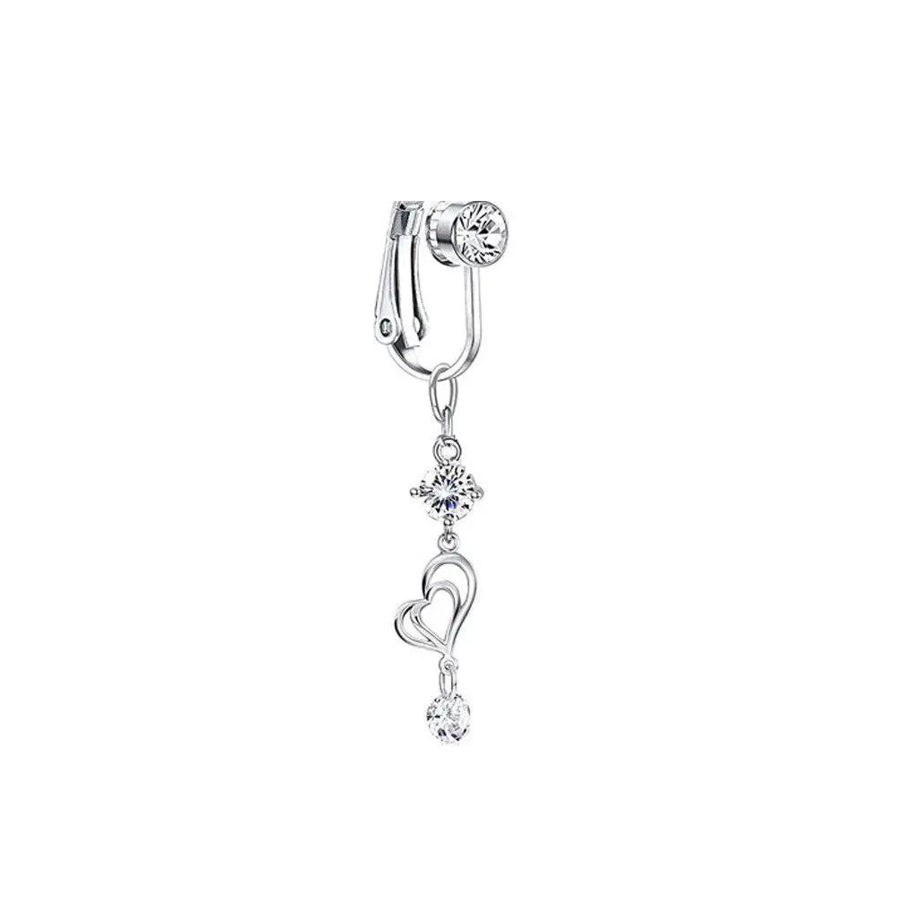 Faux Fake Belly Butterfly Fake Belly Piercing Heart Clip On Umbilical Navel Fake Pircing Moon Star Leaves Cartilage Earring Clip