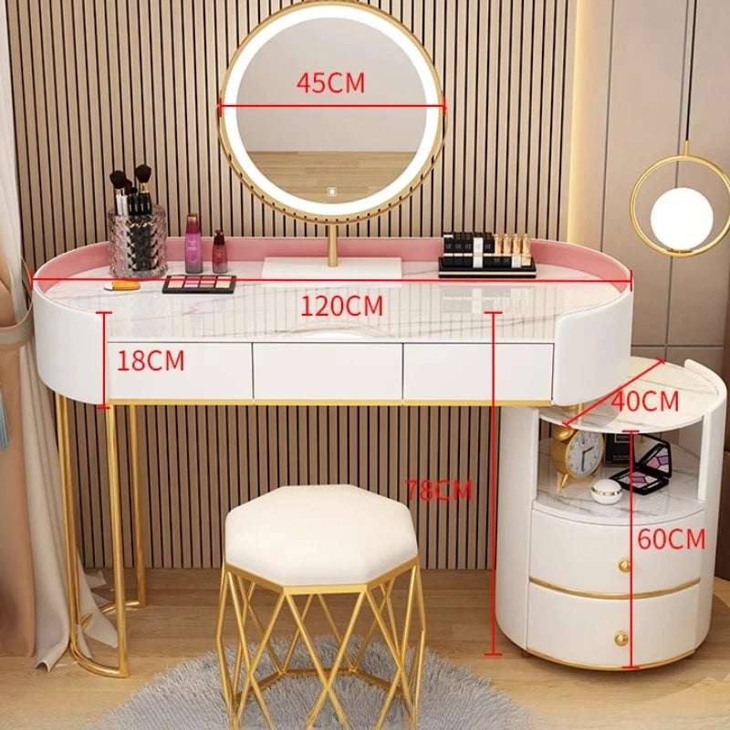 Bedroom Wooden Dressing Table Drawer Girls Led Light Standing Dressing Table Mirror Makeup Mesa De Maquillaje Rome Furniture