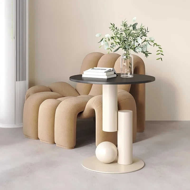 Living room sofa, small coffee table, side cabinet, living room home, light luxury bedside table, balcony, simple and creative