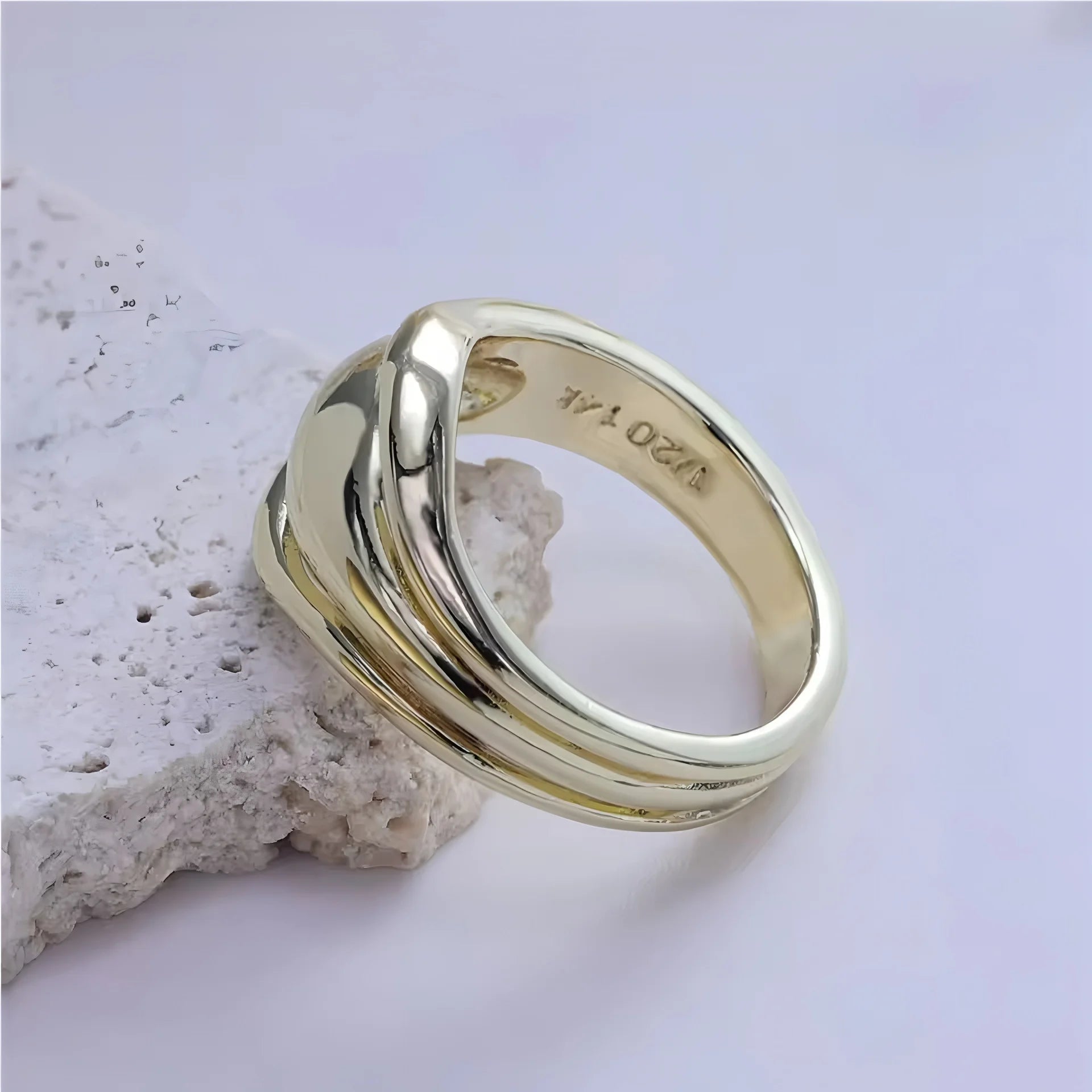 925 Sterling Silver Geometric Multilayer Round Bead Ring Female Fashion Punk Temperament Prevent Allergy Charm Jewelry