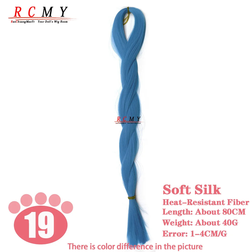 RCMY Soft Silk Doll Hair BJD/SD Blue Doll Wig Heat-resistant Synthetic Nylon Fiber 1/3 1/4 1/6 Doll Accessories