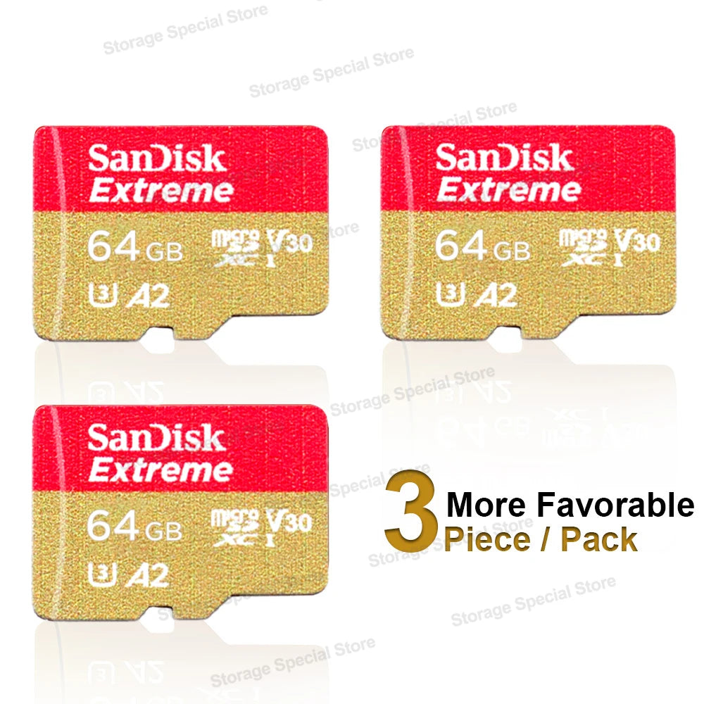 Sandisk Extreme micro Memory Card A2 U3 UHS-I Flash Cards USB3.0 4K micro SD Card for Camera GoPro DJI Nintendo Trans Flash Card