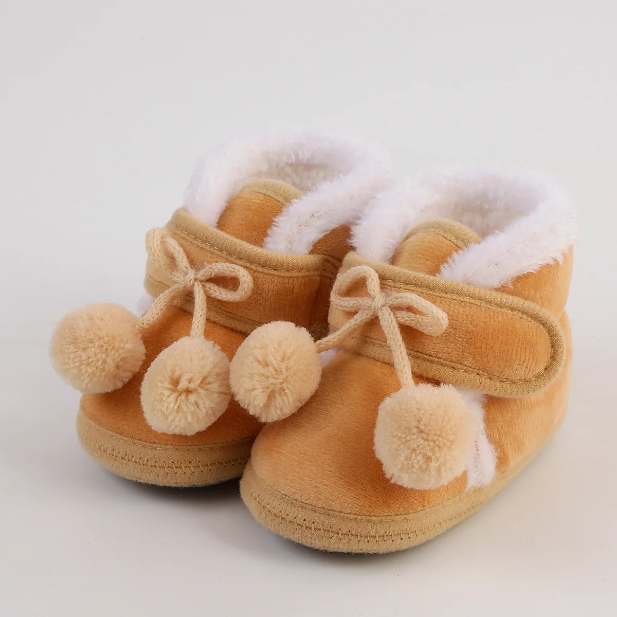 New Fashion Comfortable Shoes Newborn Baby Girls Boys Soft Booties Solid Pompom Snow Boots Infant Toddler Newborn Warming Shoes